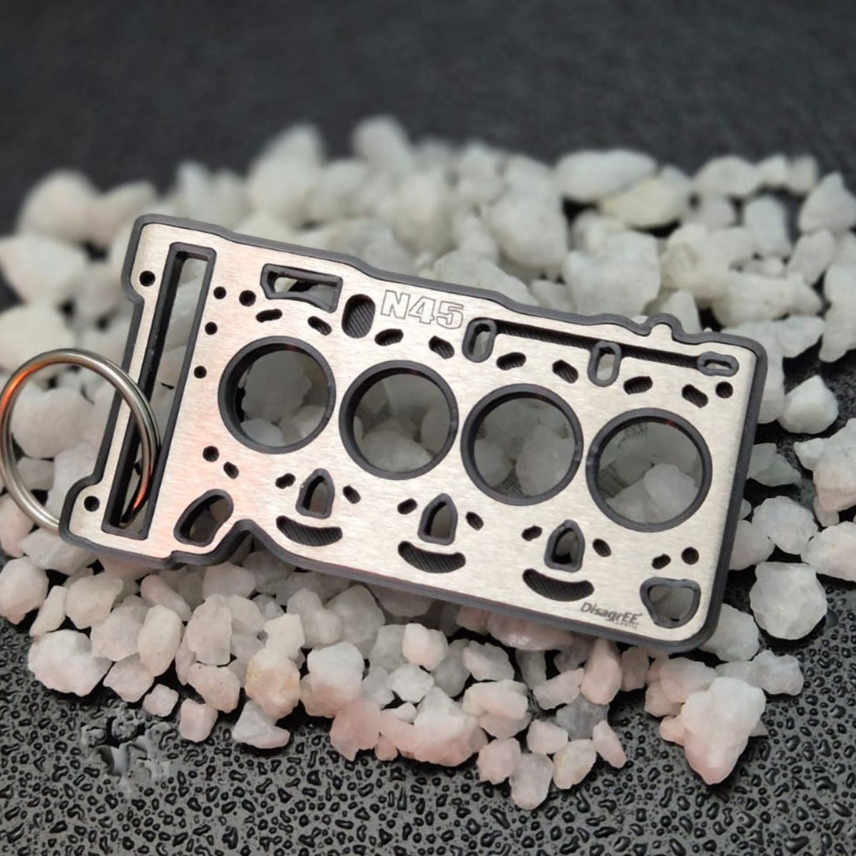 Miniature of a Head Gasket for BMW N45 Keychain Stainless Steel brushed ...