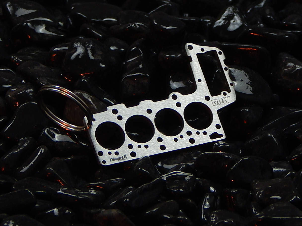 Miniature of a Head Gasket for BMW M47 Keychain Stainless Steel brushed