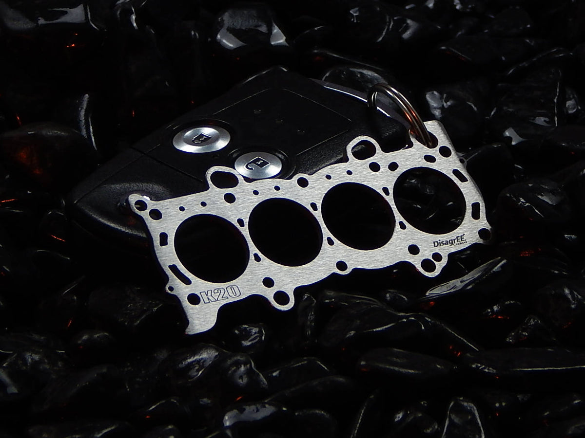 Honda K20 / K24 Head Gasket Keychain Stainless Steel brushed DisagrEE