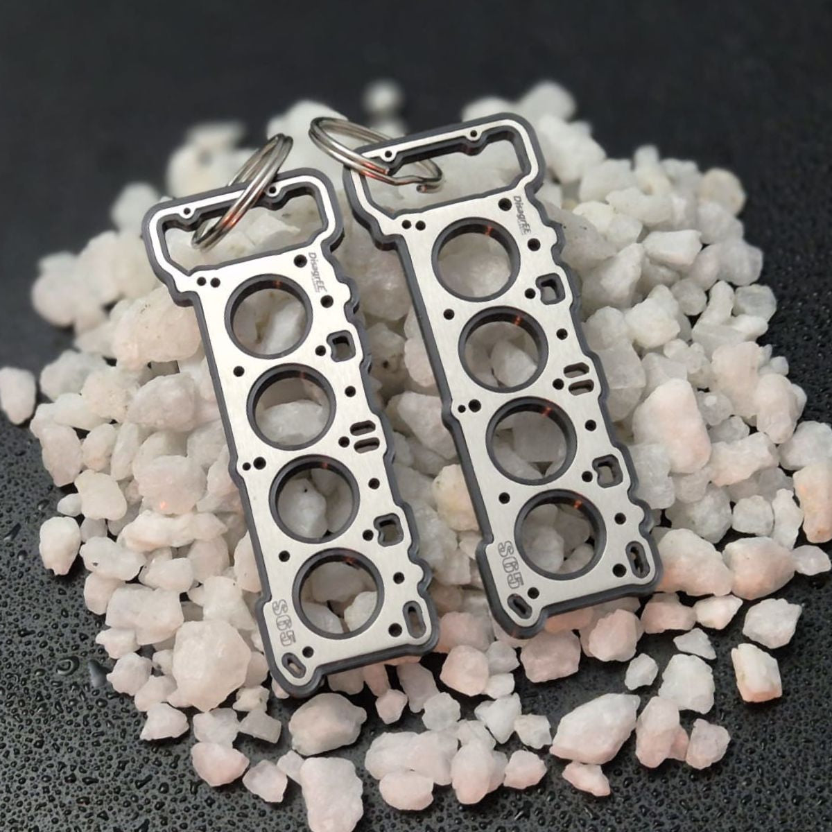 Miniature of a Head Gasket for BMW S65 Keychain Stainless Steel brushed ...