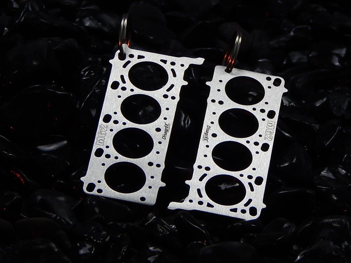 Miniature of a Head Gasket for BMW M62 Keychain Stainless Steel brushed