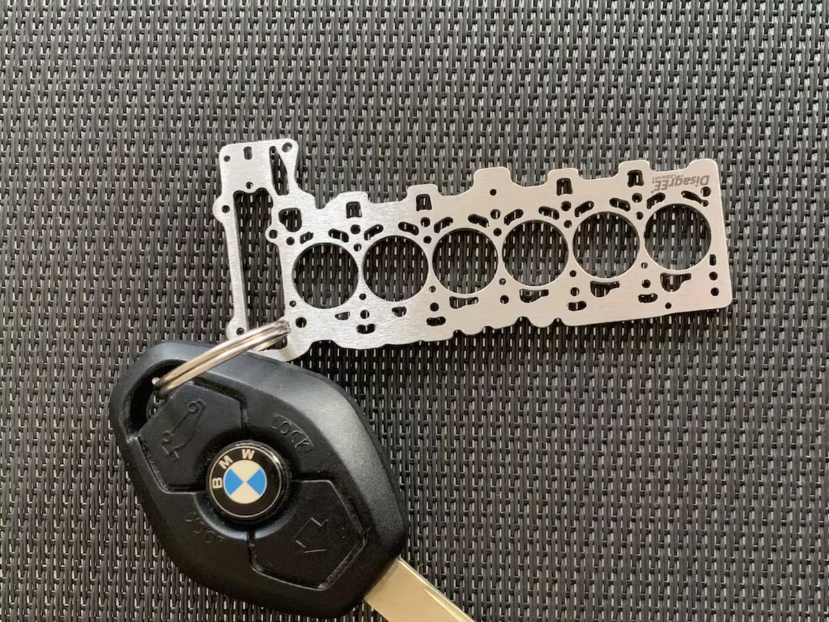 Miniature of a Head Gasket for BMW N53 Keychain Stainless Steel brushed ...