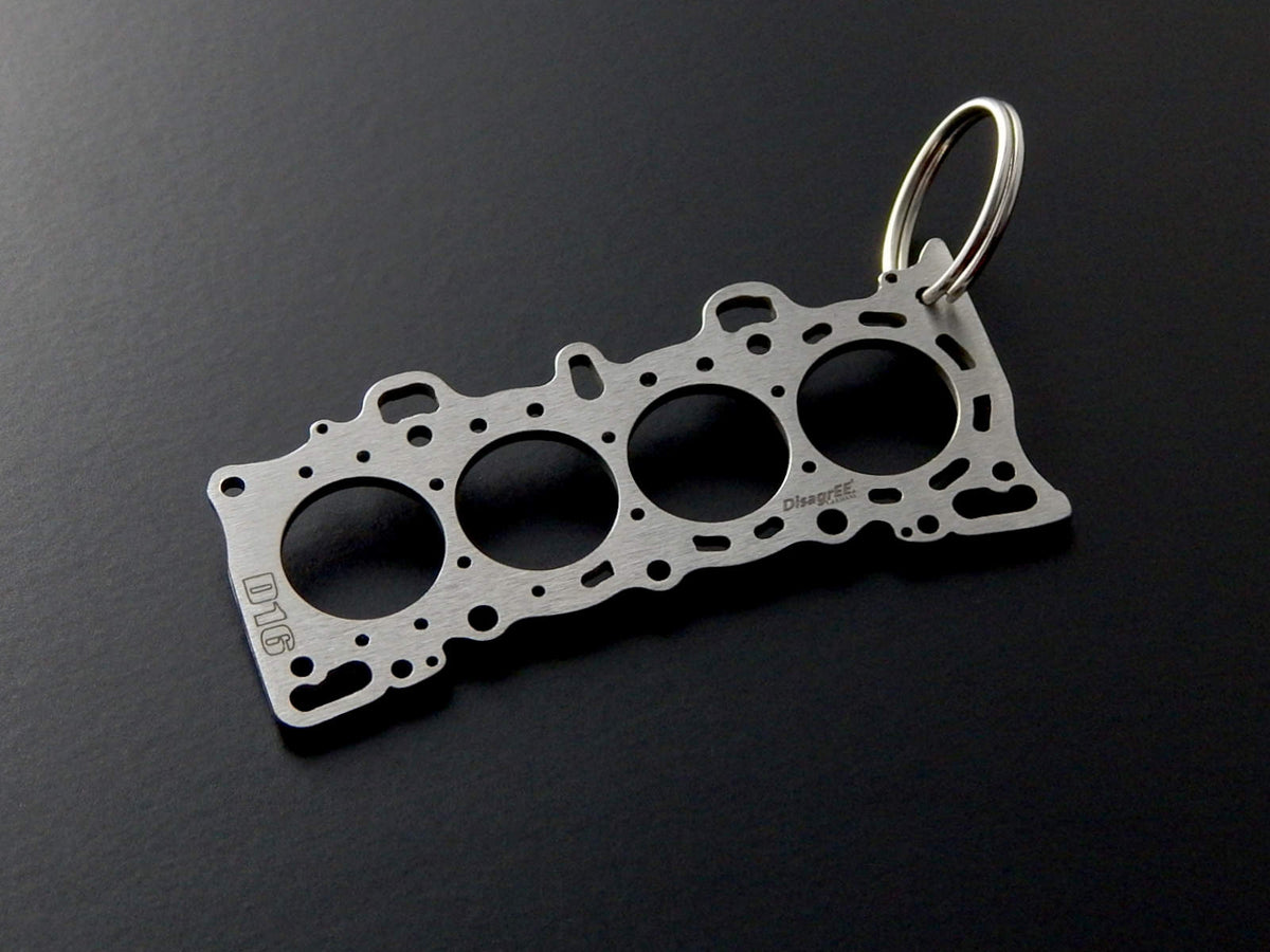 Miniature of a Head Gasket for Honda D14 D15 D16 Keychain Stainless