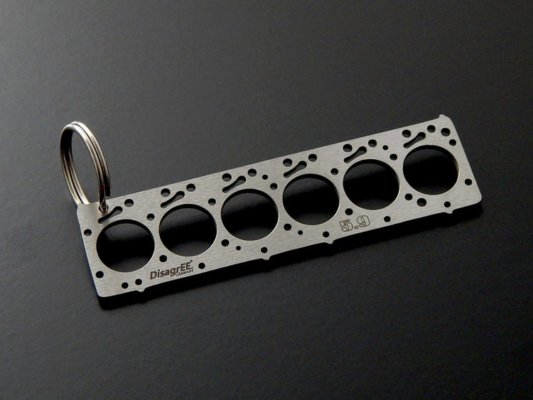 Miniatur einer Kopfdichtung für Cummins 5.9 (6BT) - DisagrEE - keychain - Schlüsselanhänger