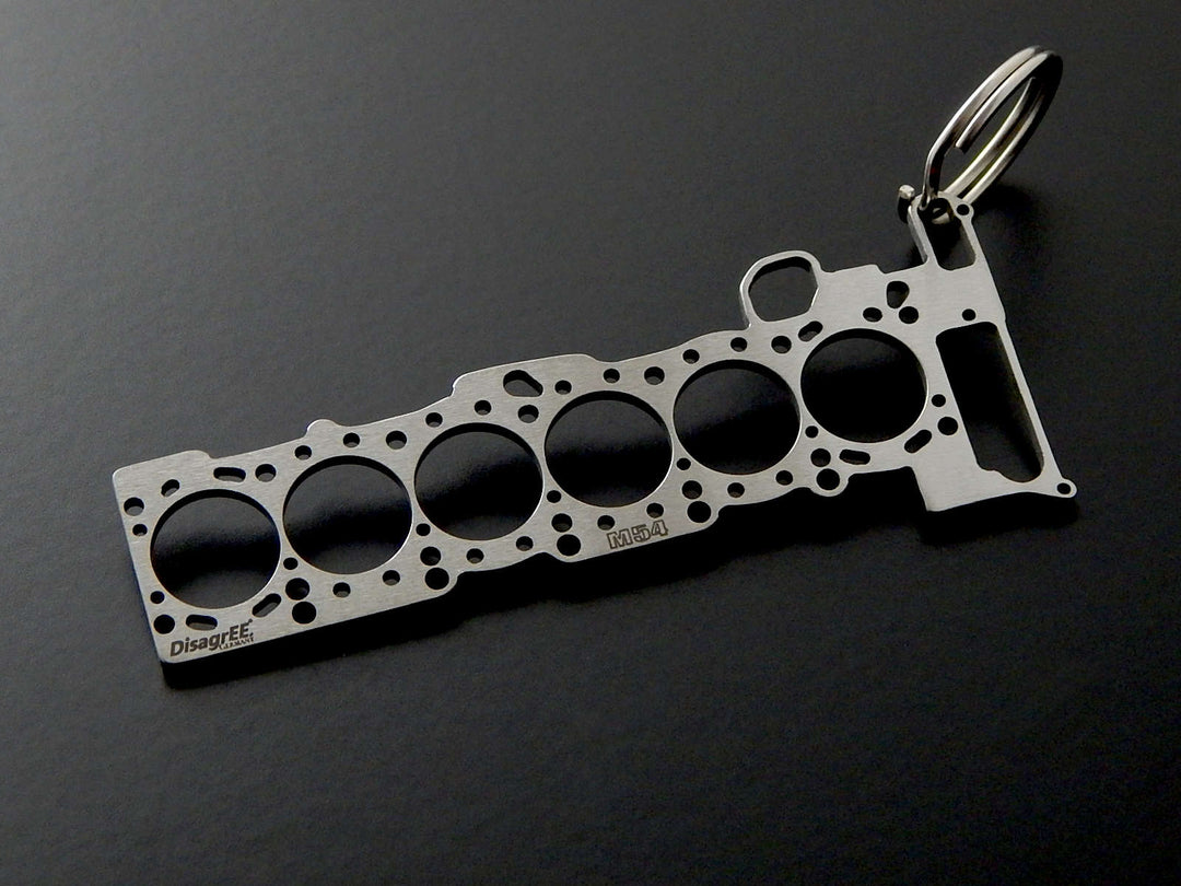 Miniature of a Head Gasket for BMW M54 / M52TU Keychain Stainless Steel  brushed – DisagrEE