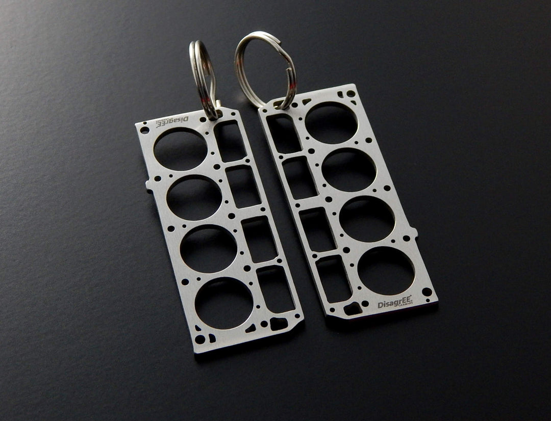 Miniature of a Head Gasket for BMW M57 Keychain Stainless Steel brushed –  DisagrEE