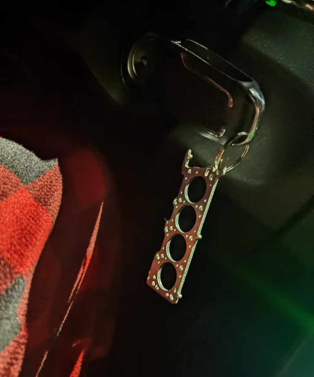 Miniatur einer Kopfdichtung für Ford Modular Engine 4.6 / 5.4 - DisagrEE - keychain - Schlüsselanhänger