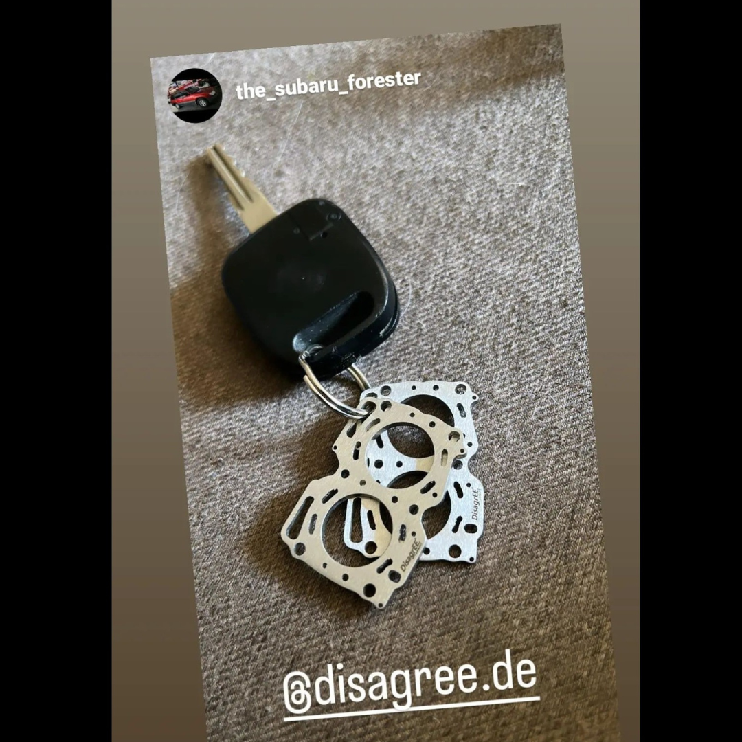 Miniatur einer Kopfdichtung für Subaru EJ - DisagrEE - keychain - Schlüsselanhänger