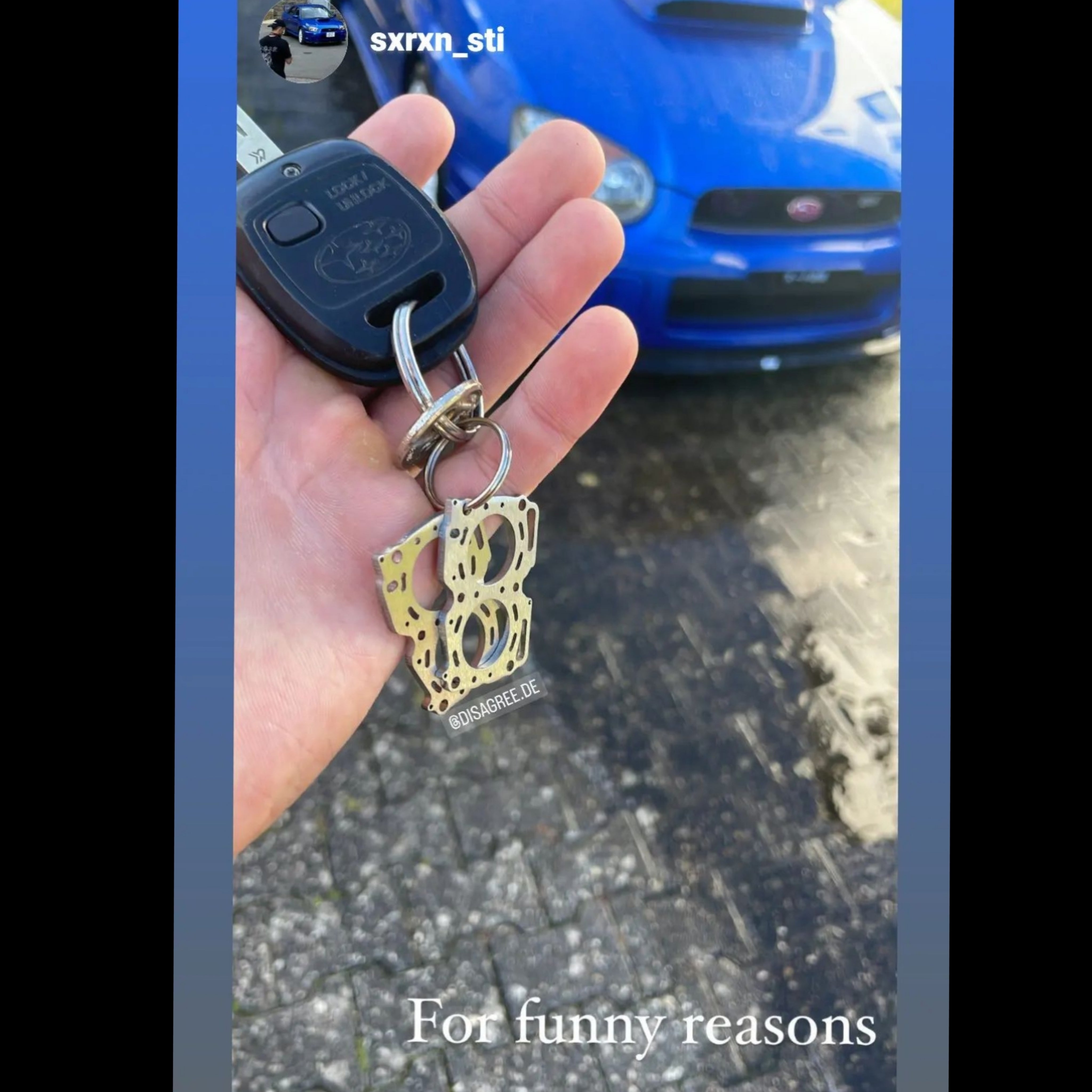 Miniatur einer Kopfdichtung für Subaru EJ - DisagrEE - keychain - Schlüsselanhänger