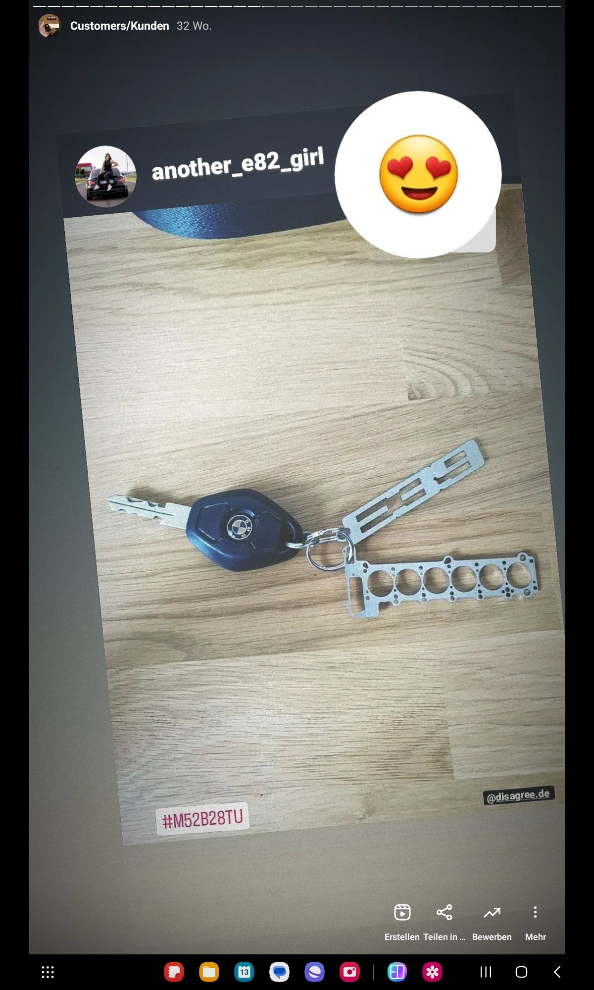 Miniatur einer Kopfdichtung für BMW M50 / M52 - DisagrEE - keychain - Schlüsselanhänger