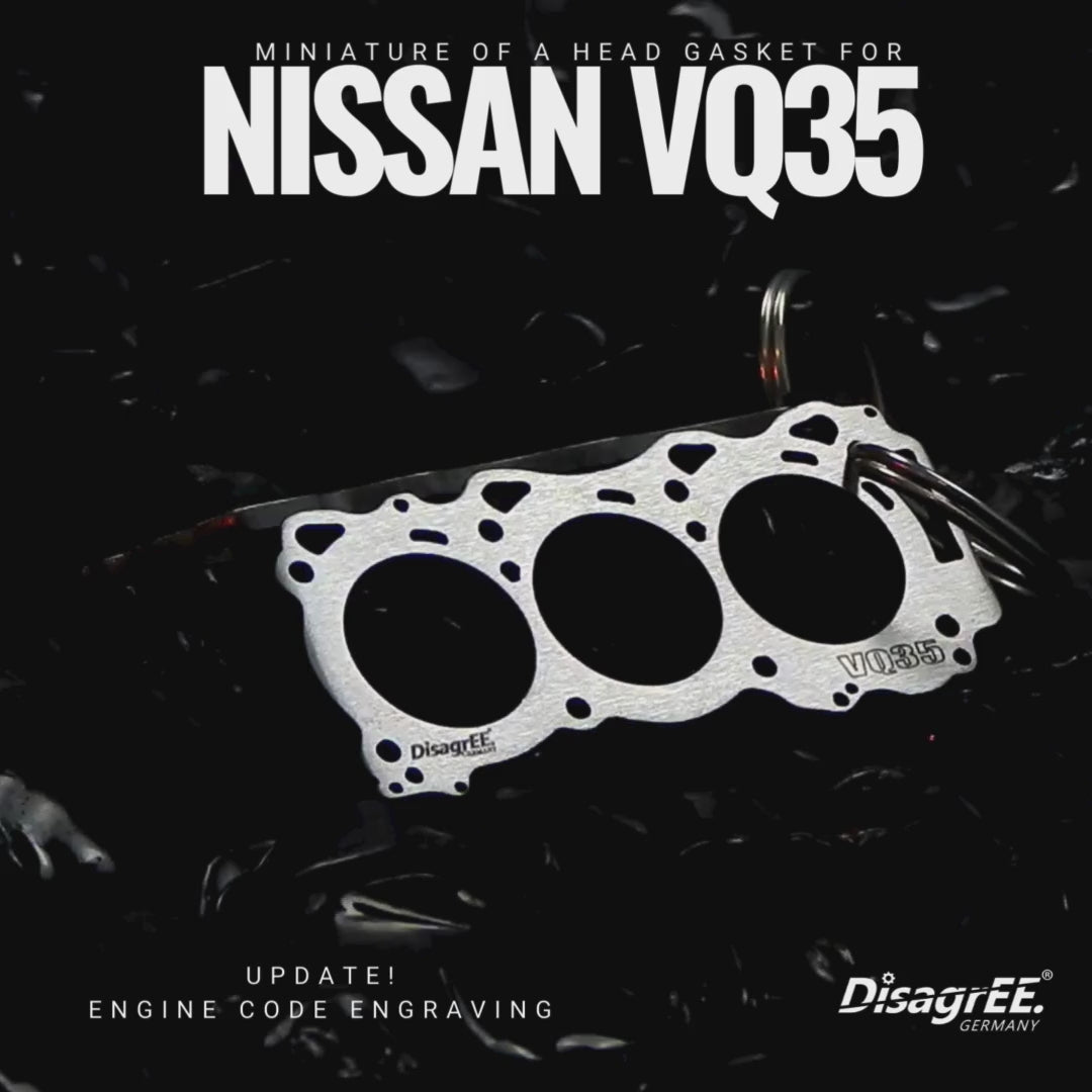 Miniature of a Head Gasket for Nissan VQ 35/37 Keychain Stainless 