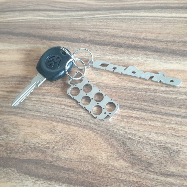 Miniatur einer Kopfdichtung für VW VR6 - DisagrEE - keychain - Schlüsselanhänger