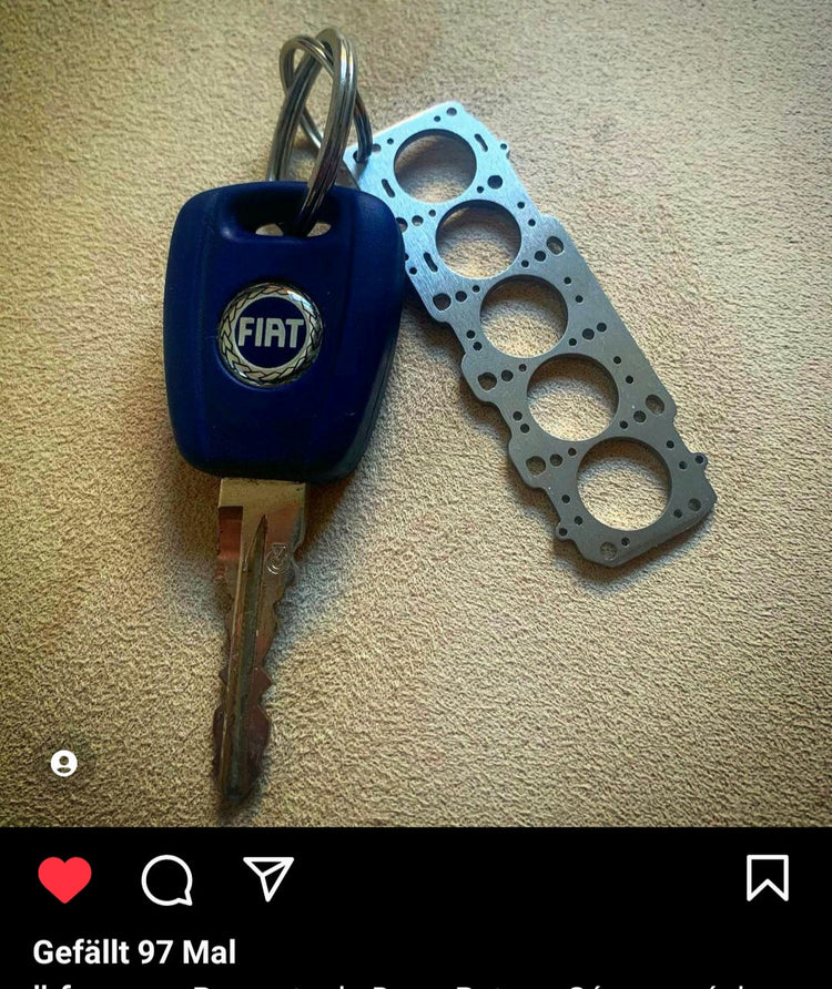 Miniatur einer Kopfdichtung für Fiat 20V Turbo - DisagrEE - keychain - Schlüsselanhänger